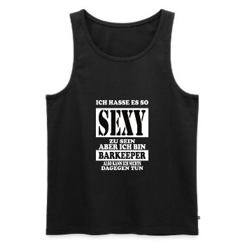 Ich hasse es so Sexy zu sein - Männer Premium Bio Tank Top - Schwarz - Vorne - Michal (187cm)