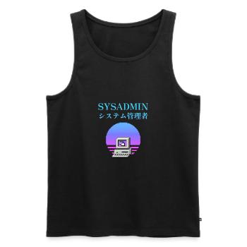 Sysadmin-| システム管理者 | Dampfwelle - Männer Premium Bio Tank Top - Schwarz - Vorne - AI Model Male 178 light (178cm)