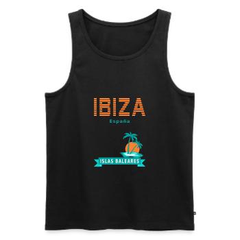 Ibiza - Espagne, nouveau design original - Débardeur bio Premium Homme - noir - Devant - AI Model Male 178 light (178cm)