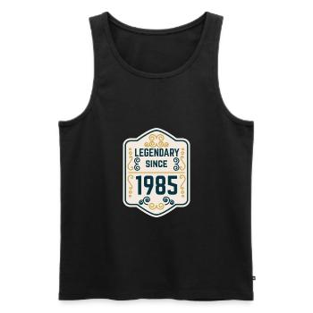 Legendary since 1985 - Débardeur bio Premium Homme - noir - Devant - AI Model Male 178 light (178cm)