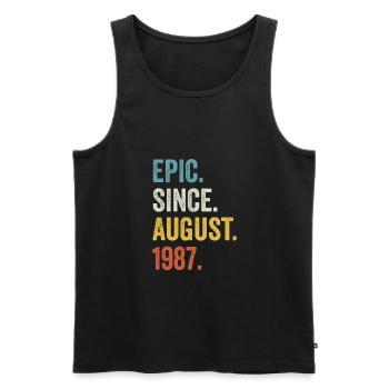 Epic Since August 1987 35e anniversaire - Débardeur bio Premium Homme - noir - Devant - AI Model Male 178 light (178cm)