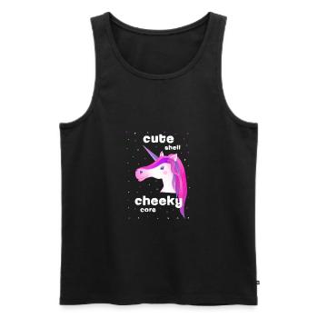 pink unicorn cute cheeky - Männer Premium Bio Tank Top - Schwarz - Vorne - AI Model Male 178 light (178cm)