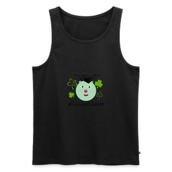 Glücksschwein - Men's Premium Organic Tank Top - black - Front - AI Model Male 178 light (178cm)
