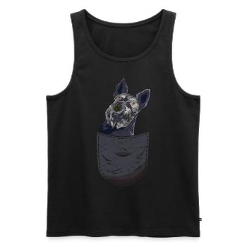 Chien Scottie Cadeau Sac Chest Terrier Écossais - Débardeur bio Premium Homme - noir - Devant - Michal (187cm)