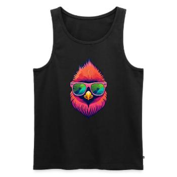 Kardinal Vogel Rotkardinal - Männer Premium Bio Tank Top - Schwarz - Vorne - AI Model Male 178 light (178cm)