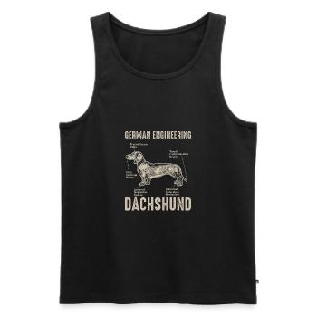 Deutsche Ingenieurskunst Dackel Hund Dachshund - Männer Premium Bio Tank Top - Schwarz - Vorne - AI Model Male 178 light (178cm)