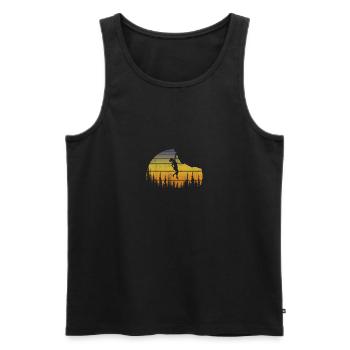 Womens Retro Rock Climbing Fan Free Solo Climber - Men's Premium Organic Tank Top - black - Front - Michal (187cm)