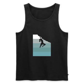 Retro Damen Klettern Fan Bouldern - Männer Premium Bio Tank Top - Schwarz - Vorne - Michal (187cm)