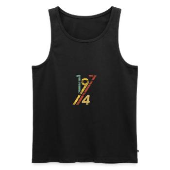 Retro 1974 Cool 70s Throwback Old School Vintage - Männer Premium Bio Tank Top - Schwarz - Vorne - AI Model Male 178 light (178cm)