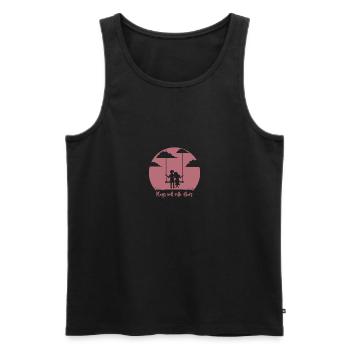 Funny Swinger Slogan Merchandise - Men's Premium Organic Tank Top - black - Front - AI Model Male 178 light (178cm)
