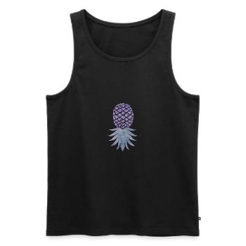 Funny Upside Down Pineapple Swinger Merchandise - Men's Premium Organic Tank Top - black - Front - AI Model Male 178 light (178cm)