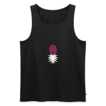 Funny Upside Down Pineapple Swinger Merchandise - Men's Premium Organic Tank Top - black - Front - AI Model Male 178 light (178cm)