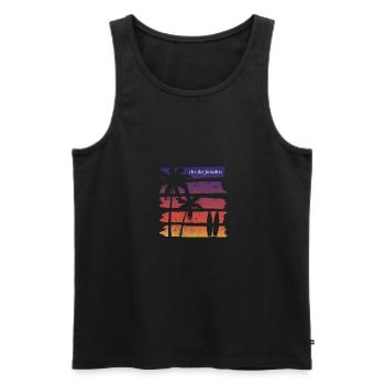 Cool Rio De Janeiro Brasilien Surfing Fan Beach Palm - Männer Premium Bio Tank Top - Schwarz - Vorne - Michal (187cm)
