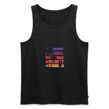 Coole West Palm Beach Florida Surfing Fan Palme - Männer Premium Bio Tank Top - Schwarz - Vorne - Michal (187cm)