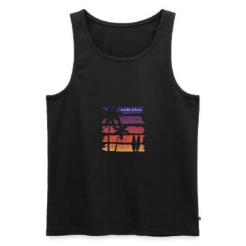 Cool Amelia Island Florida Surfing Fan Beach Palm - Männer Premium Bio Tank Top - Schwarz - Vorne - AI Model Male 178 light (178cm)