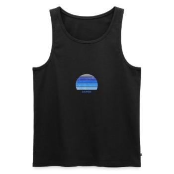 Retro Aspen Colorado Sunset Outdoors Fan Ski - Men's Premium Organic Tank Top - black - Front - Michal (187cm)
