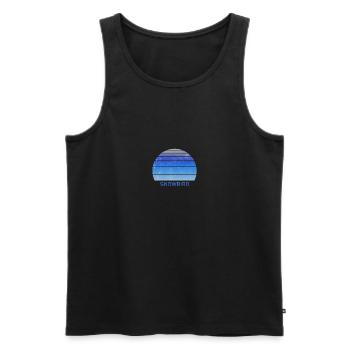 Retro Snowbird Utah Sunset Outdoors Fan Ski Skiing - Männer Premium Bio Tank Top - Schwarz - Vorne - AI Model Male 178 light (178cm)