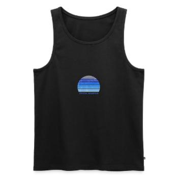 Retro Crystal Mountain Sunset Outdoors Fan Ski - Men's Premium Organic Tank Top - black - Front - AI Model Male 178 light (178cm)