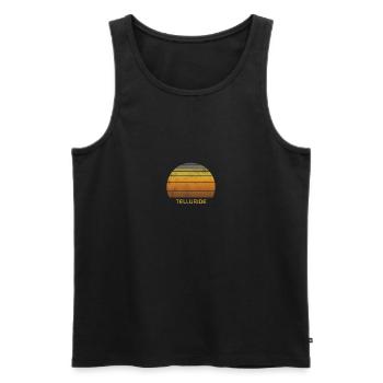 Retro Telluride Colorado Ski Skiing Outdoor-Ventilator - Männer Premium Bio Tank Top - Schwarz - Vorne - AI Model Male 178 light (178cm)