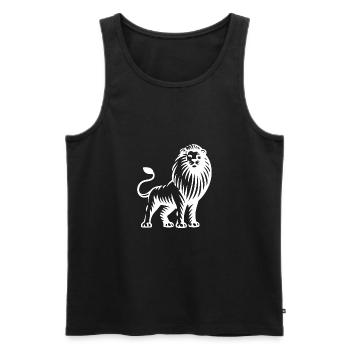 Löwe - Männer Premium Bio Tank Top - Schwarz - Vorne - Michal (187cm)
