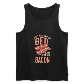 Funny Bacon Lover Breakfest Meat Saying - Männer Premium Bio Tank Top - Schwarz - Vorne - Michal (187cm)