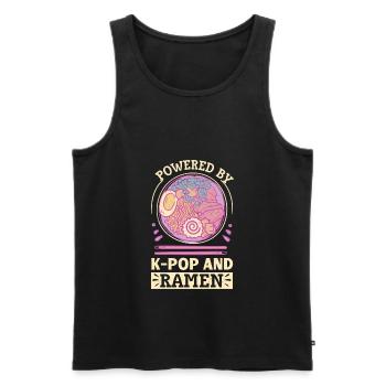 Powered By K-Pop And Ramen - Männer Premium Bio Tank Top - Schwarz - Vorne - AI Model Male 178 light (178cm)