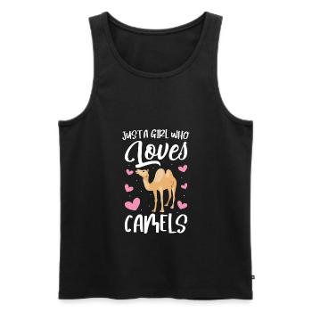 Just A Girl Who Loves Camels - Männer Premium Bio Tank Top - Schwarz - Vorne - AI Model Male 178 light (178cm)