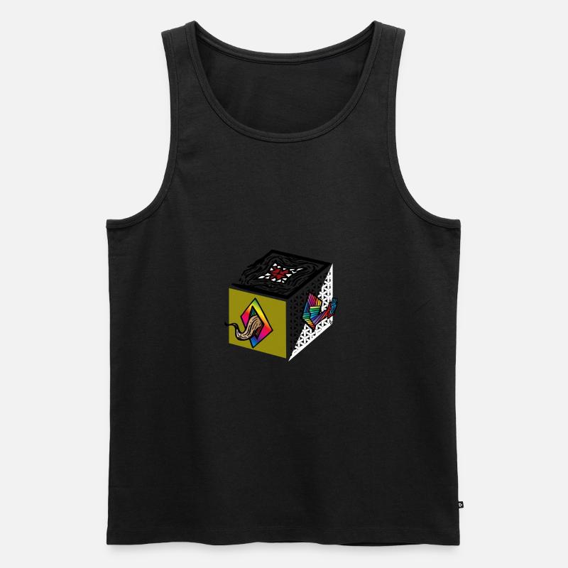 El CUBE - Männer Premium Bio Tank Top - Schwarz