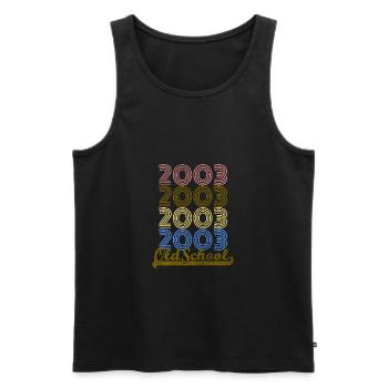Old School 2003 - Débardeur bio Premium Homme - noir - Devant - Michal (187cm)