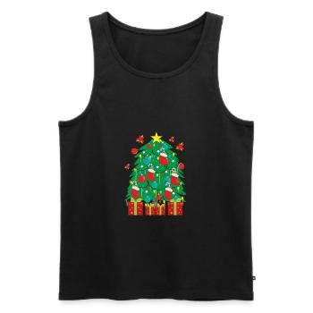 arbre de Noël - Sapin - Noël - cadeau - Débardeur bio Premium Homme - noir - Devant - Michal (187cm)