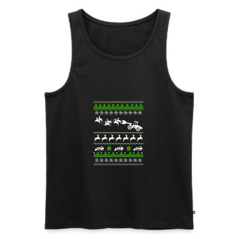Weihnachten Ugly Sweater Bagger Traktor Geschenk - Männer Premium Bio Tank Top - Schwarz - Vorne - Michal (187cm)