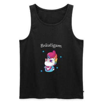 Bräutigam Junggesellenabschied JGA Feier Einhorn - Männer Premium Bio Tank Top - Schwarz - Vorne - Michal (187cm)