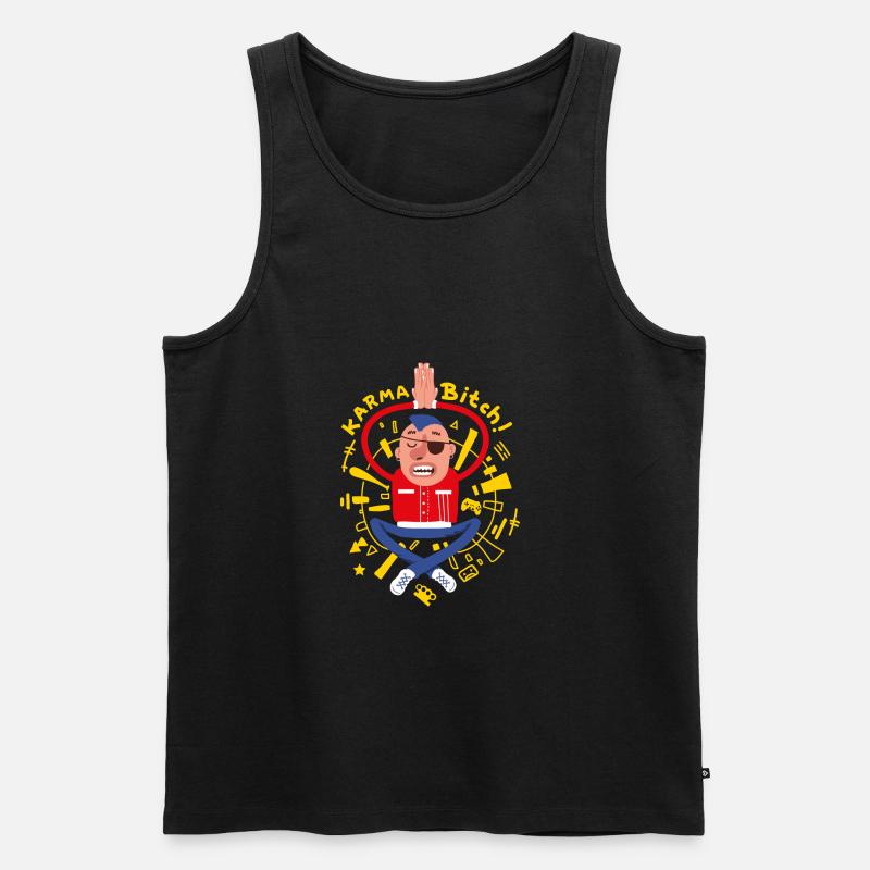 Meditierender Punk - Männer Premium Bio Tank Top - Schwarz