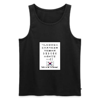 Talk to me in Korean - Männer Premium Bio Tank Top - Schwarz - Vorne - Michal (187cm)