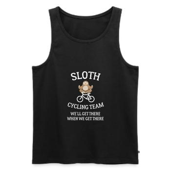Sloth Cycling Team - Men's Premium Organic Tank Top - black - Front - AI Model Male 178 light (178cm)