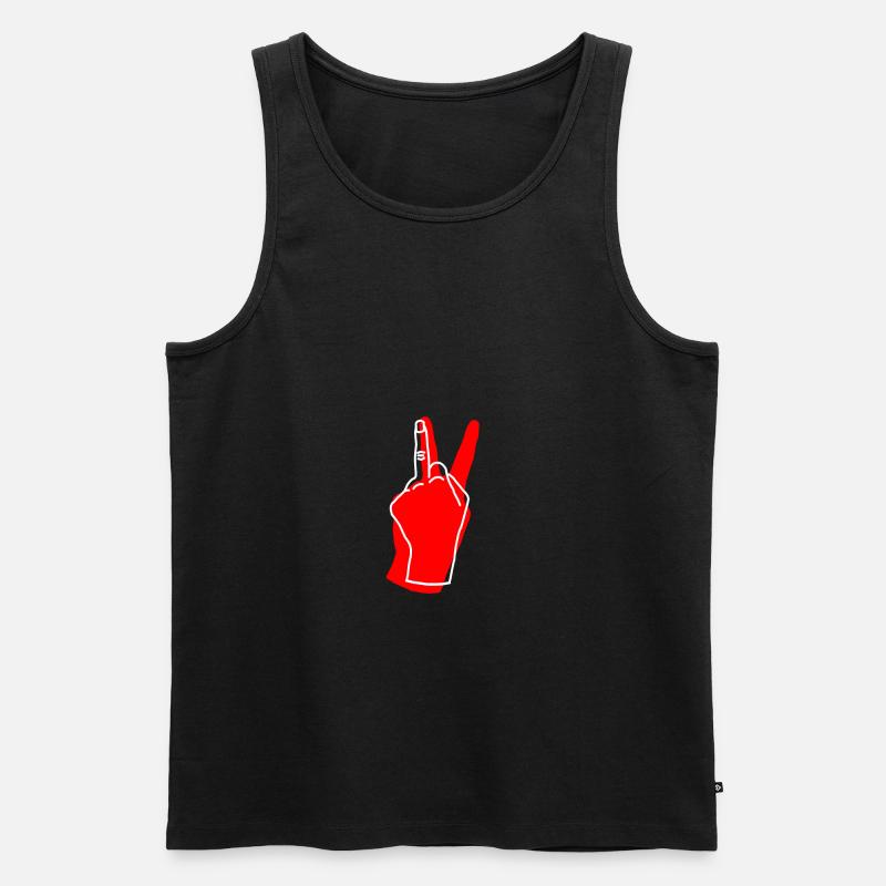 peace red - Männer Premium Bio Tank Top - Schwarz