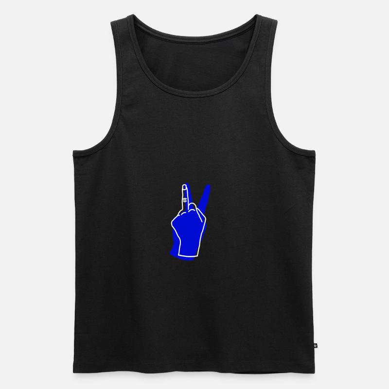 peace blue - Männer Premium Bio Tank Top - Schwarz
