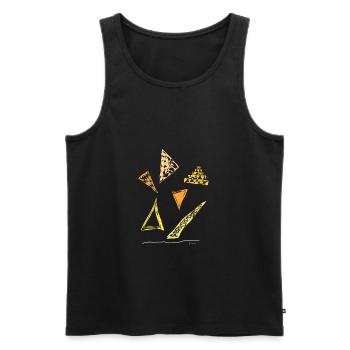 Abstract design pizza pieces to enjoy - Men's Premium Organic Tank Top - black - Front - Michal (187cm)