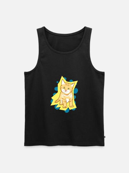 Doux chat triste bébé - Débardeur bio Premium Homme - noir