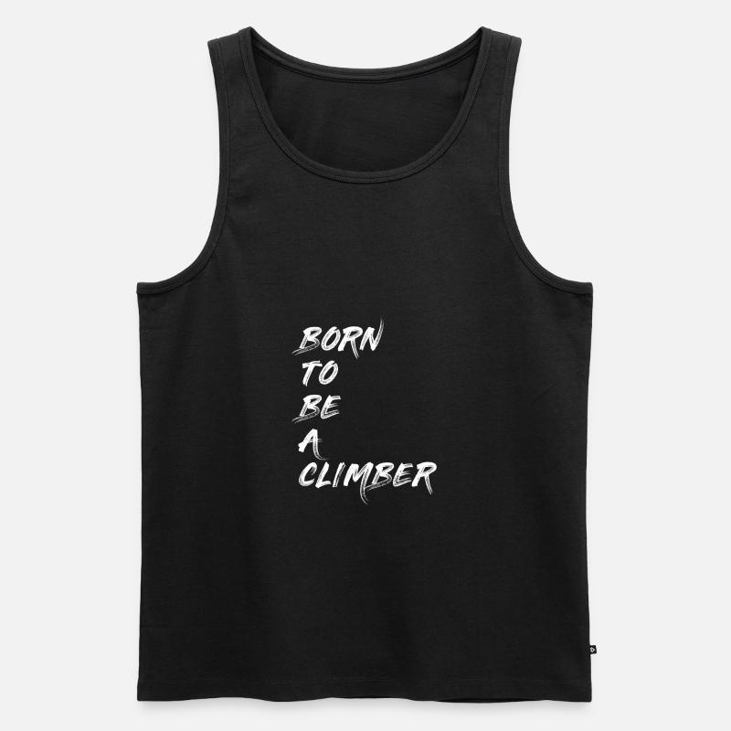 CLIMBER KLETTERER BOULDERER BERGSTEIGER GESCHENK - Männer Premium Bio Tank Top - Schwarz