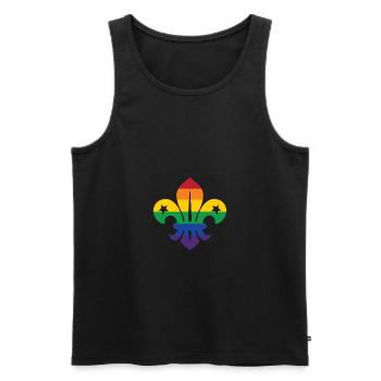 Rainbow lily - Men's Premium Organic Tank Top - black - Front - AI Model Male 178 light (178cm)