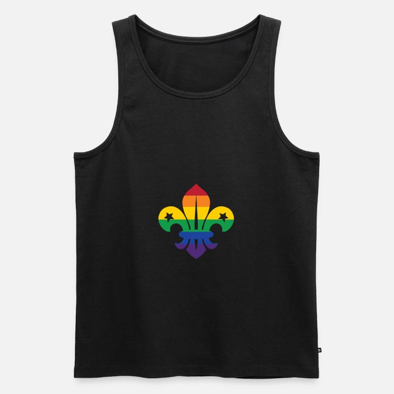 Regenbogen Lilie - Männer Premium Bio Tank Top - Schwarz