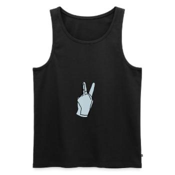 paix gris bleu - Débardeur bio Premium Homme - noir - Devant - Michal (187cm)