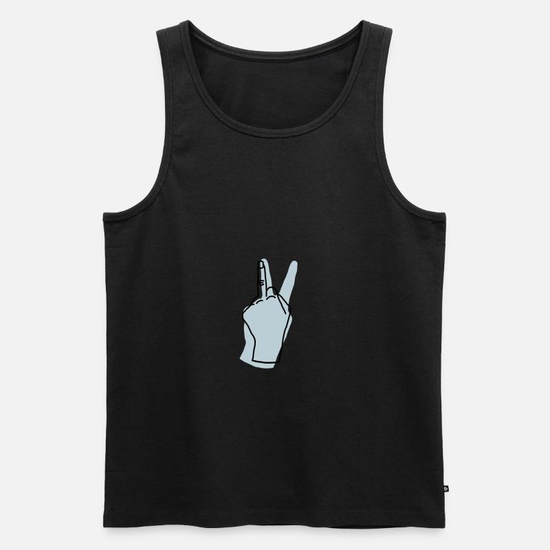peace grey blue - Männer Premium Bio Tank Top - Schwarz