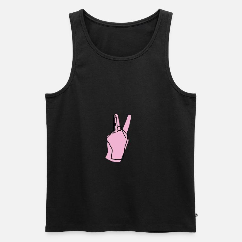 peace rosa - Männer Premium Bio Tank Top - Schwarz