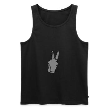 peace grey - Männer Premium Bio Tank Top - Schwarz - Vorne - AI Model Male 178 light (178cm)