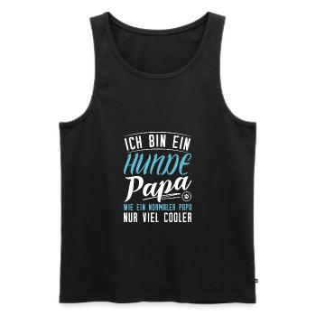 Hunde Papa T-Shirt - Hunde Papas sind cooler - Männer Premium Bio Tank Top - Schwarz - Vorne - Michal (187cm)