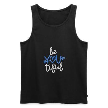 Beautiful Beautiful saying gift idea girlfriend - Men's Premium Organic Tank Top - black - Front - Michal (187cm)