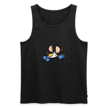 Skateboard accident egg - Men's Premium Organic Tank Top - black - Front - AI Model Male 178 light (178cm)