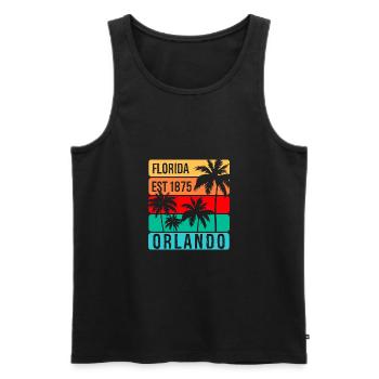 Orlando Florida - Männer Premium Bio Tank Top - Schwarz - Vorne - AI Model Male 178 light (178cm)
